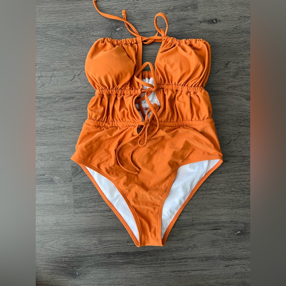 Orange One Piece Swimsuit